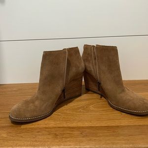 Suede wedge booties